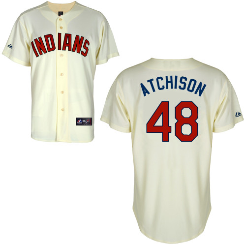 Scott Atchison #48 mlb Jersey-Cleveland Indians Women's Authentic Alternate 2 White Cool Base Baseball Jersey